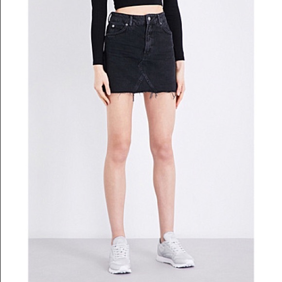 topshop denim skirt black